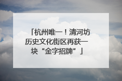 杭州唯一！清河坊历史文化街区再获一块“金字招牌”