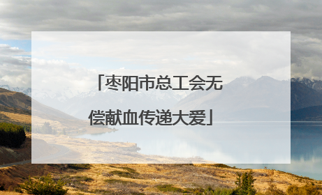 枣阳市总工会无偿献血传递大爱