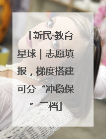 新民·教育星球｜志愿填报，梯度搭建可分“冲稳保”三档
