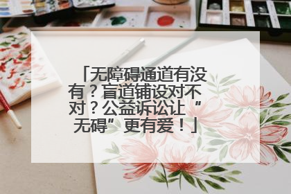 无障碍通道有没有？盲道铺设对不对？公益诉讼让“无碍”更有爱！