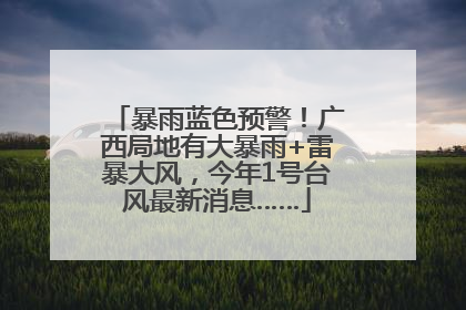 暴雨蓝色预警！广西局地有大暴雨+雷暴大风，今年1号台风最新消息……