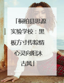 桐柏县思源实验学校：黑板方寸传粽情 心灵向阳沐古风