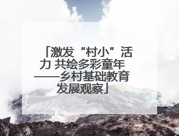 激发“村小”活力 共绘多彩童年——乡村基础教育发展观察