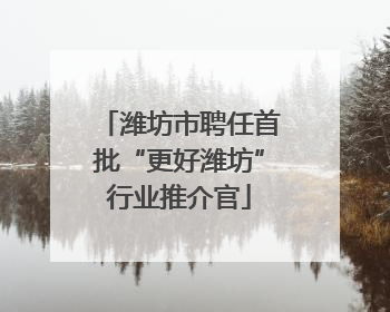 潍坊市聘任首批“更好潍坊”行业推介官