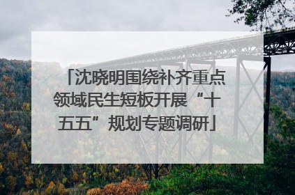 沈晓明围绕补齐重点领域民生短板开展“十五五”规划专题调研