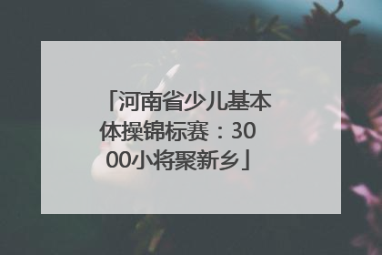 河南省少儿基本体操锦标赛：3000小将聚新乡