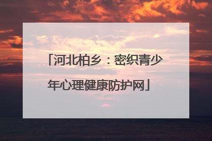 河北柏乡：密织青少年心理健康防护网