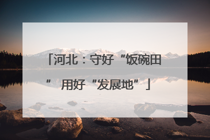 河北：守好“饭碗田” 用好“发展地”