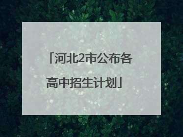河北2市公布各高中招生计划