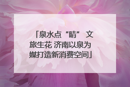 泉水点“睛” 文旅生花 济南以泉为媒打造新消费空间
