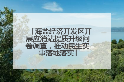 海盐经济开发区开展应消站提质升级问卷调查，推动民生实事落地落实