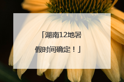 湖南12地暑假时间确定！