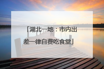 湖北一地：市内出差一律自费吃食堂