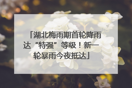 湖北梅雨期首轮降雨达“特强”等级！新一轮暴雨今夜抵达
