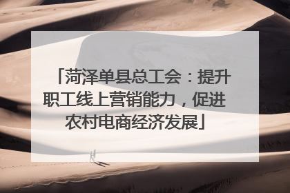菏泽单县总工会：提升职工线上营销能力，促进农村电商经济发展
