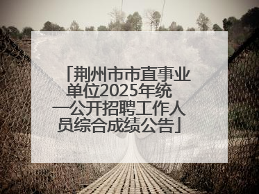 荆州市市直事业单位2025年统一公开招聘工作人员综合成绩公告