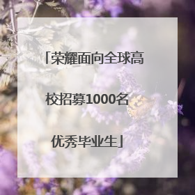 荣耀面向全球高校招募1000名优秀毕业生