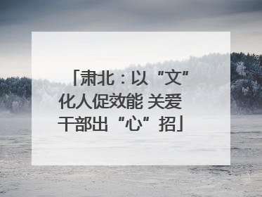 肃北：以“文”化人促效能 关爱干部出“心”招