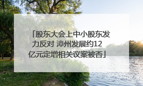 股东大会上中小股东发力反对 漳州发展约12亿元定增相关议案被否