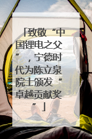 致敬“中国锂电之父”，宁德时代为陈立泉院士颁发“卓越贡献奖”