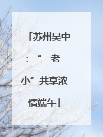 苏州吴中：“一老一小”共享浓情端午