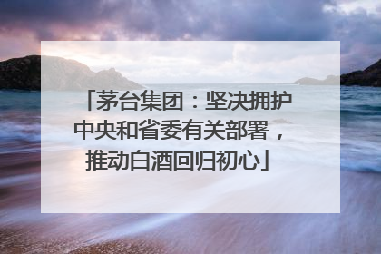 茅台集团：坚决拥护中央和省委有关部署，推动白酒回归初心