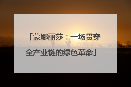 蒙娜丽莎：一场贯穿全产业链的绿色革命