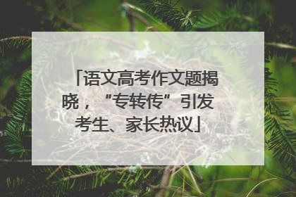 语文高考作文题揭晓，“专转传”引发考生、家长热议