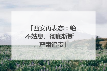 西安再表态：绝不姑息、彻底斩断、严肃追责