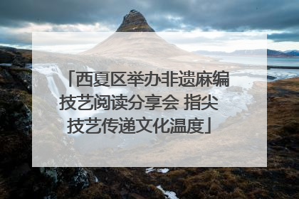 西夏区举办非遗麻编技艺阅读分享会 指尖技艺传递文化温度