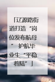 辽源路街道打造“岗位发布航母” 护航毕业生“平稳着陆”