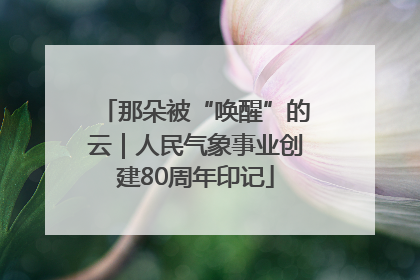 那朵被“唤醒”的云｜人民气象事业创建80周年印记