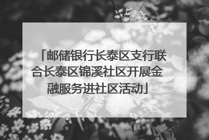 邮储银行长泰区支行联合长泰区锦溪社区开展金融服务进社区活动
