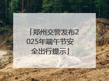 郑州交警发布2025年端午节安全出行提示
