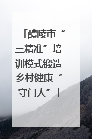 醴陵市“三精准”培训模式锻造乡村健康“守门人”
