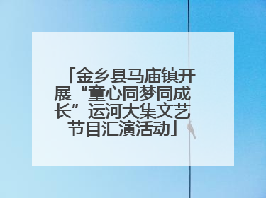 金乡县马庙镇开展“童心同梦同成长”运河大集文艺节目汇演活动