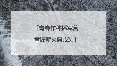青春作种播军营 雷锋薪火照戎装