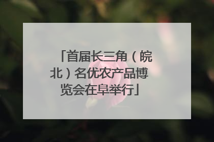 首届长三角（皖北）名优农产品博览会在阜举行