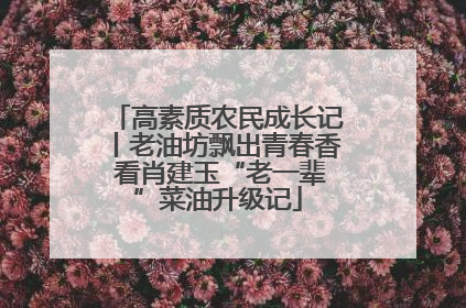 高素质农民成长记丨老油坊飘出青春香 看肖建玉“老一辈”菜油升级记