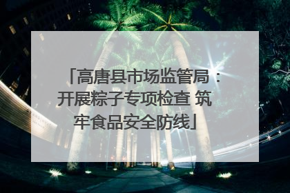 高唐县市场监管局：开展粽子专项检查 筑牢食品安全防线