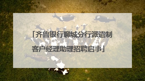 齐鲁银行聊城分行派遣制客户经理助理招聘启事