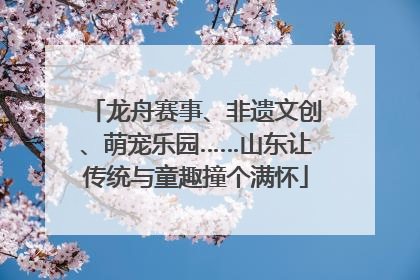 龙舟赛事、非遗文创、萌宠乐园……山东让传统与童趣撞个满怀