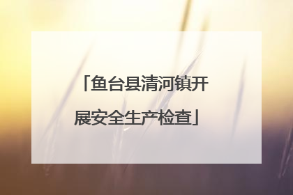鱼台县清河镇开展安全生产检查
