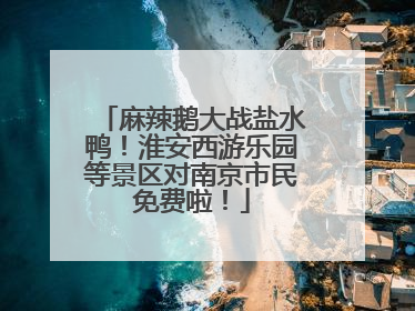 麻辣鹅大战盐水鸭！淮安西游乐园等景区对南京市民免费啦！