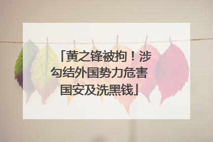 黄之锋被拘！涉勾结外国势力危害国安及洗黑钱
