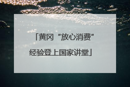 黄冈“放心消费”经验登上国家讲堂