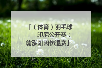 （体育）羽毛球——印尼公开赛：翁泓阳因伤退赛