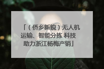 （侨乡新貌）无人机运输、智能分拣 科技助力浙江杨梅产销