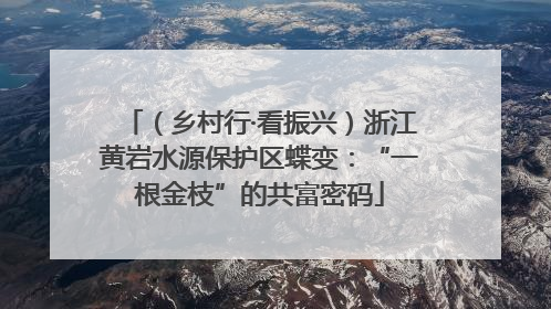 （乡村行·看振兴）浙江黄岩水源保护区蝶变：“一根金枝”的共富密码