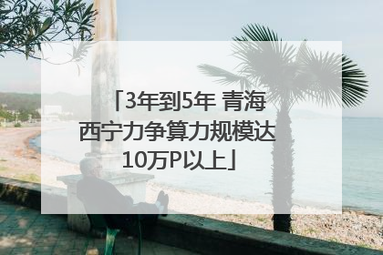 3年到5年 青海西宁力争算力规模达10万P以上